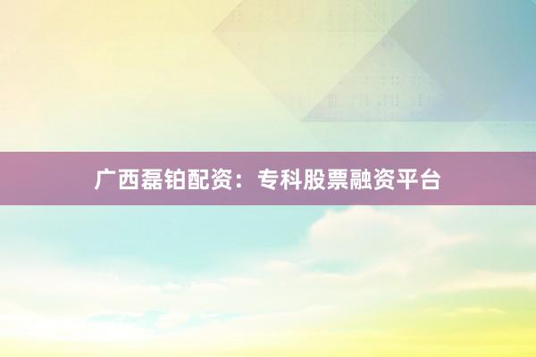 广西磊铂配资：专科股票融资平台