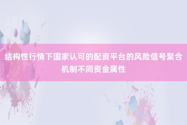 结构性行情下国家认可的配资平台的风险信号聚合机制不同资金属性