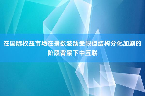 在国际权益市场在指数波动受限但结构分化加剧的阶段背景下中互联