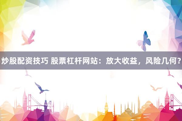 炒股配资技巧 股票杠杆网站：放大收益，风险几何？