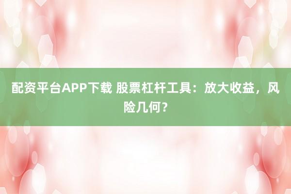 配资平台APP下载 股票杠杆工具：放大收益，风险几何？