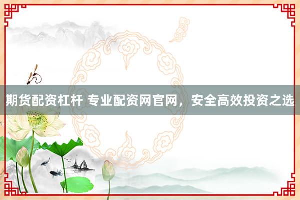 期货配资杠杆 专业配资网官网，安全高效投资之选